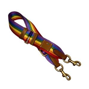 Coach Strap With Rainbow Stripe Brass